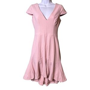 Dress the Population Fit & Flare Dress Bettie Cap Sleeve Plunging Party